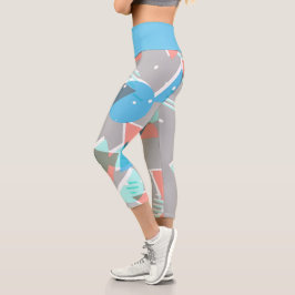 Leggings Capri Resumen Bauhaus Half Circles Mod Pop Art Pattern