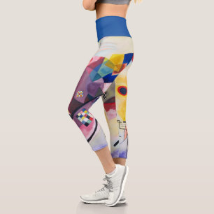 Leggings Capri Resumen de arte moderno Kandinsky azul rojo amaril