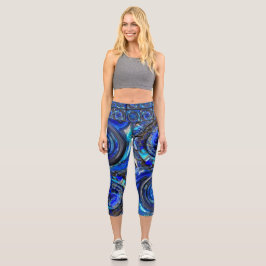 Leggings Capri Resumen de blues High Waisted Capris