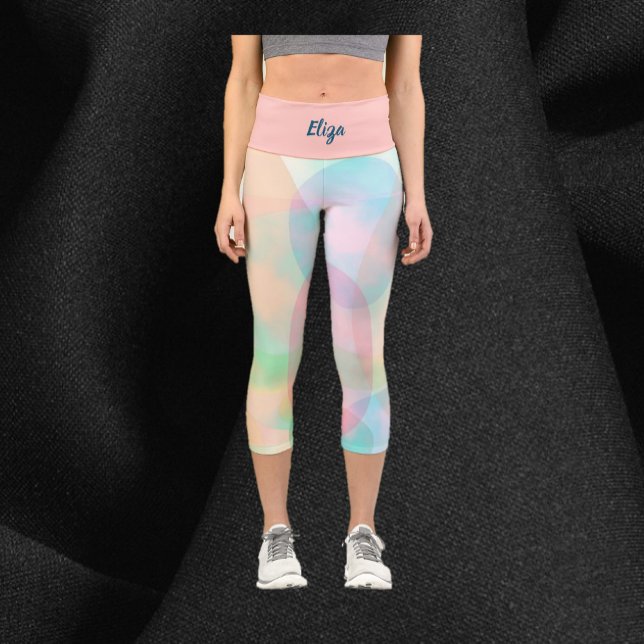 Leggings Capri Resumen de bonito Pastel Dreamy Ellipses (Subido por el creador)