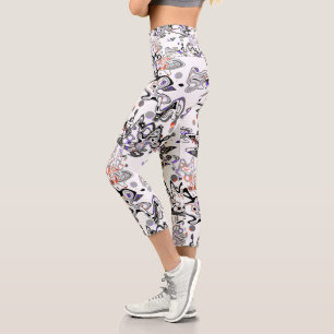 Leggings Capri Resumen de brocha de salpicadura moderna de moda