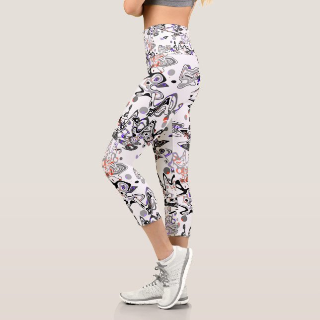 Leggings Capri Resumen de brocha de salpicadura moderna de moda (Izquierda)