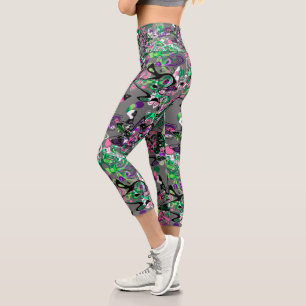 Leggings Capri Resumen de brocha de salpicadura moderna de moda