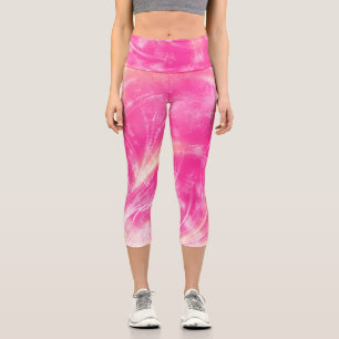 Leggings Capri Resumen de Dandelions y luciérnagas Pink