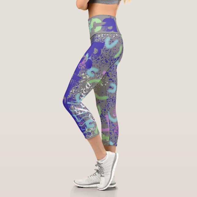 Leggings Capri Resumen de fideos Nombre de repetición 7 Letras HW (Izquierda)