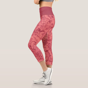 Leggings Capri resumen de giro de mármol rosa