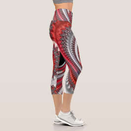 Leggings Capri Resumen de la espiral de gradiente rojo fractal