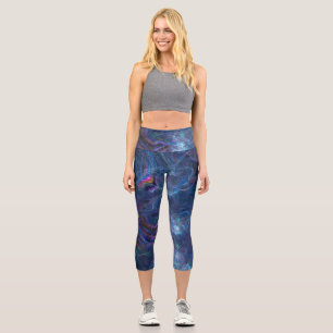 Leggings Capri Resumen de la nebulosa fractal y la morfa geométri
