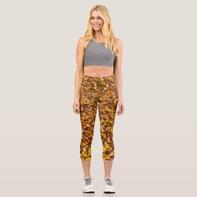 Leggings Capri Resumen de las hojas de otoño (Anverso)