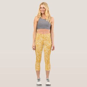 Leggings Capri Resumen de líneas dibujadas a mano, textura hipste