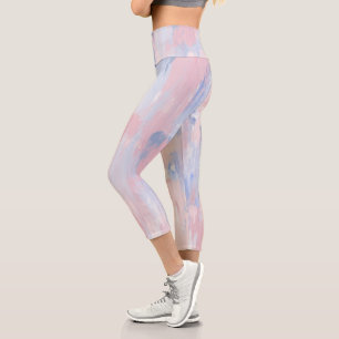 Leggings Capri Resumen de los trazos de Rubor y Blue Paint