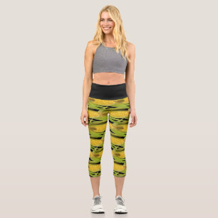 Leggings Capri Resumen de maíz en la impresión de vegetales en ne