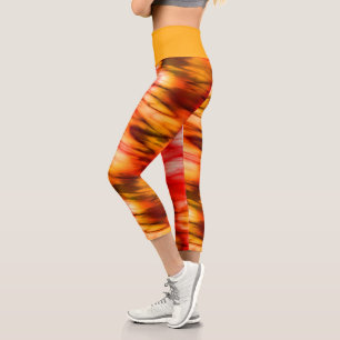 Leggings Capri Resumen de Mármol de Fuego