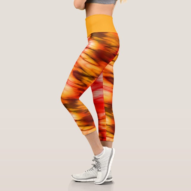 Leggings Capri Resumen de Mármol de Fuego (Izquierda)