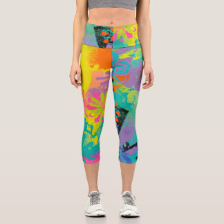 Leggings Capri Resumen de Neon Dreams