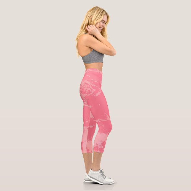 Leggings Capri Resumen de nube de color rosado