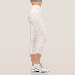 Leggings Capri Resumen De Oro Sobre Las Piernas Blancas