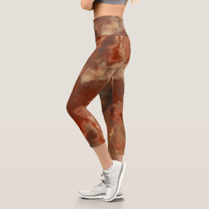 Leggings Capri Resumen de Rust Marble Swirl
