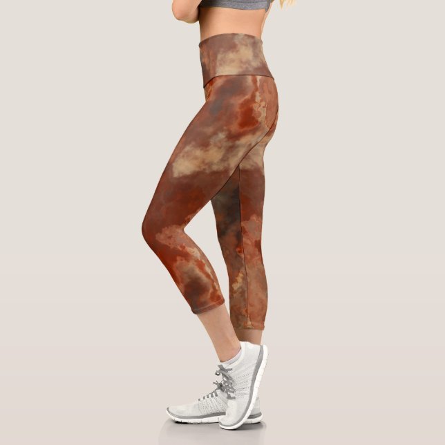 Leggings Capri Resumen de Rust Marble Swirl (Izquierda)