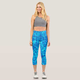 Leggings Capri Resumen del agua de la piscina