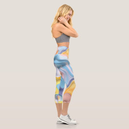 Leggings Capri Resumen del líquido plástico del Pastel