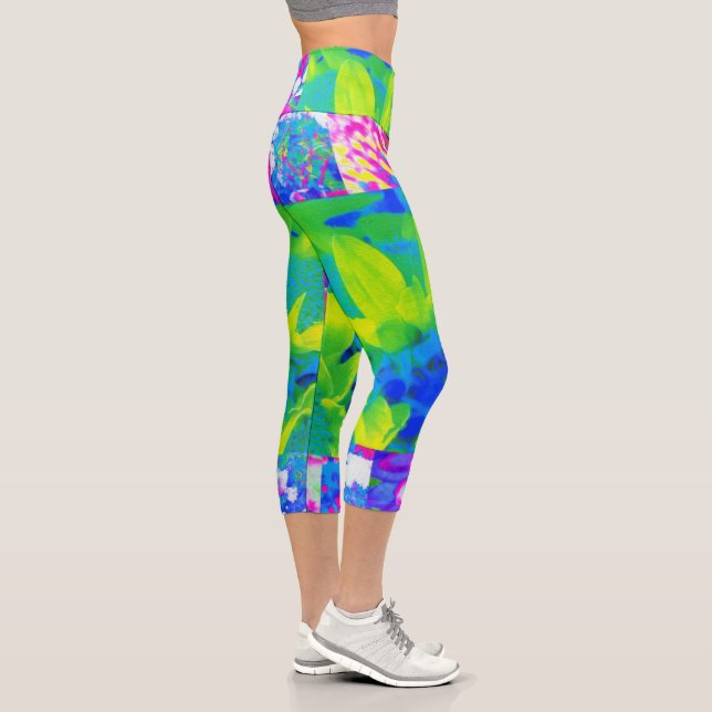 Leggings Capri Resumen del mosaico del Sunflower Garden Collage (Derecha)