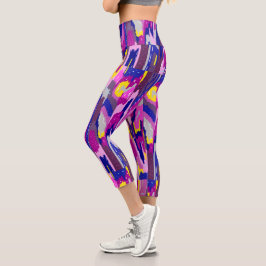 Leggings Capri Resumen estrellado en morado