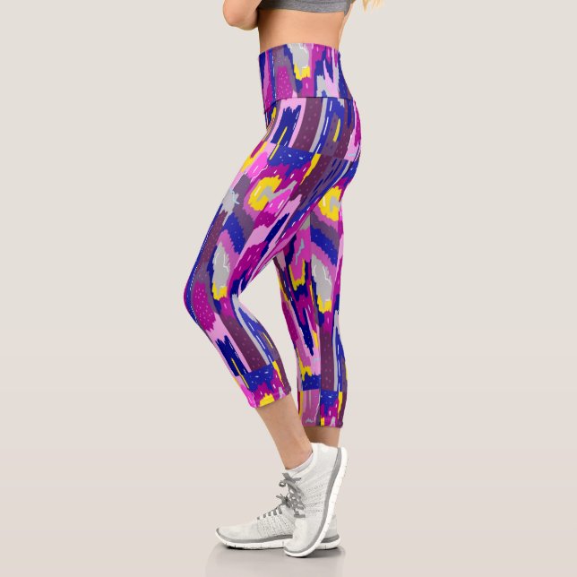 Leggings Capri Resumen estrellado en morado (Izquierda)