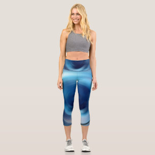 Leggings Capri Resumen Gradiente azul espiral Arte digital