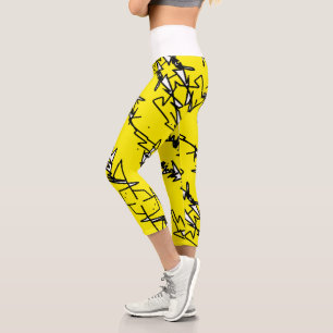 Leggings Capri Resumen Líneas de esbozo de arte Curvas de piernas