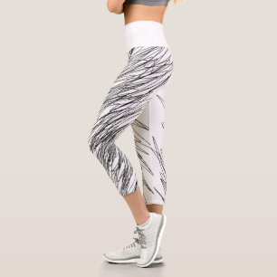 Leggings Capri Resumen Líneas de esbozo de arte Curvas de piernas
