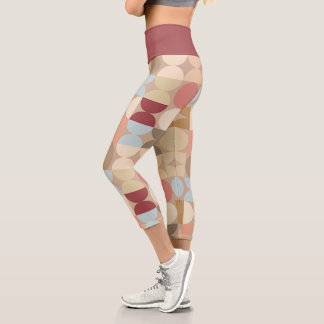 Leggings Capri Resumen Medio Círculos Mod Op Fusion Patrón de art
