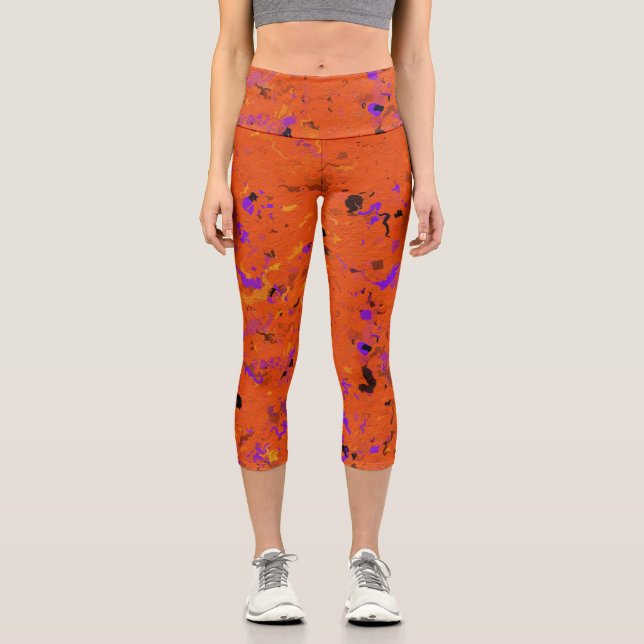 Leggings Capri Resumen naranja (Anverso)