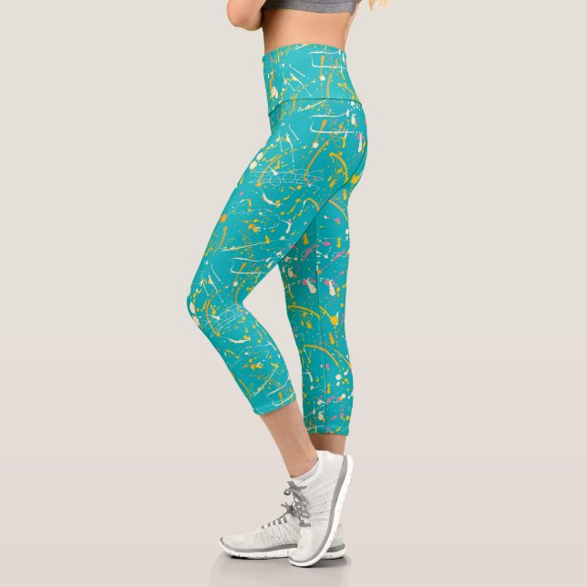 Leggings Capri Resumen Paint Splash (Izquierda)