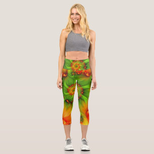 Leggings Capri Resumen psicodélico colorido moderno Resumen arte 