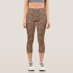 Leggings Capri Resumen retro de patrón moderno de mediados del si