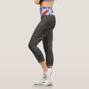 Leggings Capri Resumen Y Flores Zazzle_Growshop.