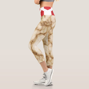 Leggings Capri Resumen Y Punto Rojo   Zazzle_Growshop.