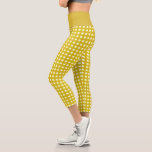 Leggings Capri Retro Gingham Plaid en amarillo mostaza<br><div class="desc">Retro Gingham Plaid en piernas de capri amarillo mostaza</div>