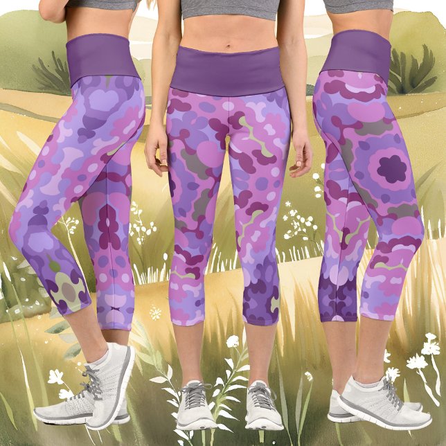 Leggings Capri Retro Mandala Púrpura Rosa y Azul (Subido por el creador)