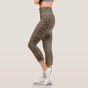 Leggings Capri retro marrón