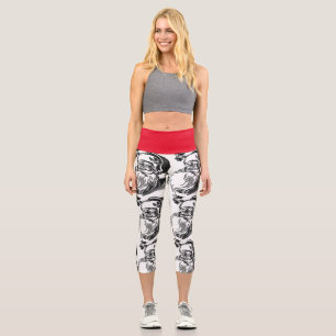 LEGGINGS CAPRI RETRO SANTA CLAUS CAPRI YOGA LEGGININS