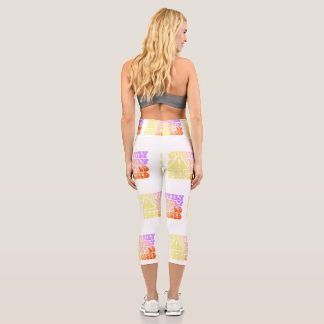 Leggings Capri Retro Sunshine Patterns – Bold Colorful  (Reverso)