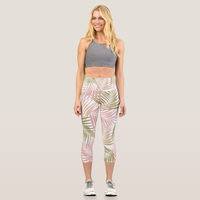 Leggings Capri Retro tropical #8 (Vibes de playa) #palmeras #deco (Anverso)