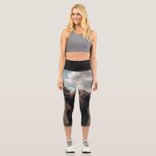 Leggings Capri Retro vintage de vacas de raza negra escocesa