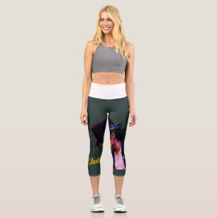 Leggings Capri Rey del Pop Diseño de Tributo Retro Leyenda Moonwa