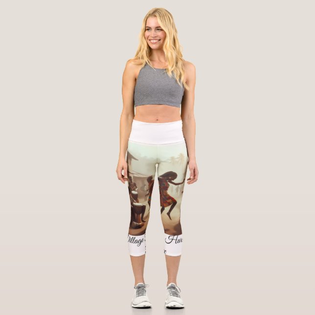 Leggings Capri Ritmos de Abundancia: Alegría Post-Cosecha (Anverso)