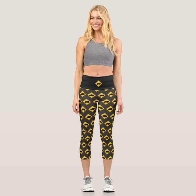 Leggings Capri Road Truck Warning Sign (Anverso)