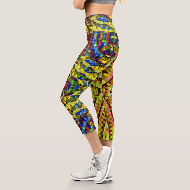 Leggings Capri RoboTrance Psicodélico (Izquierda)