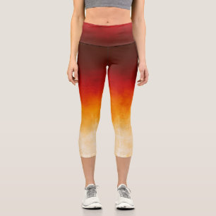 Leggings Capri Rojo amarillo blanco rústico oscuro